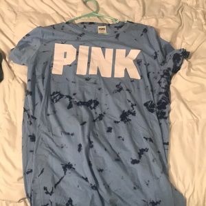 blue tie dye shirt